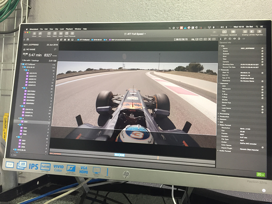 AT&T Business x Red Bull Racing 'Speed & Precision' Behind the scenes: computer monitor with on track, in car footage from the Red Bull Racing RB7 at Circuit Paul Ricard